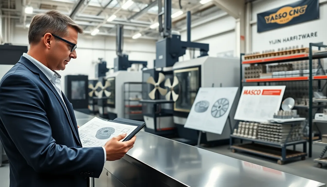 professional in modern cnc shop with precision boat parts and advanced machinery